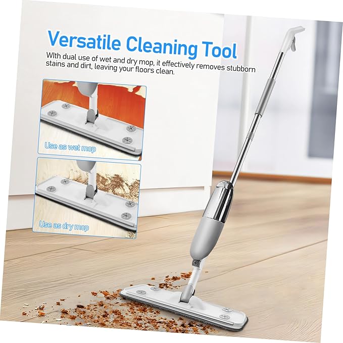 Wet Dry Mop with Water Tank Flat Rotatable Design Replacement Pads Included for Hardwood Tile Laminate Floor Cleaning