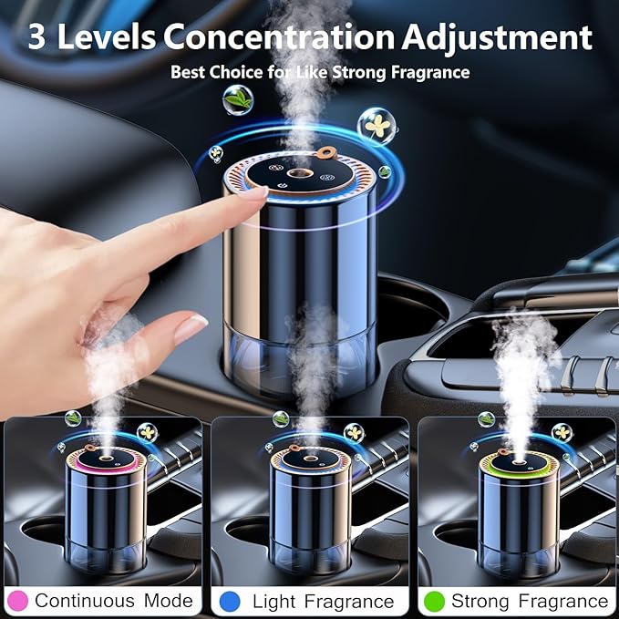 Smart Car Air Freshener150ML Natural Fragrance Car Scents Air Freshener with Star Projector300 Days Long Lasting Car Essential Oil Diffuser Automatic On/OffAroma Diffuser for Men Women
