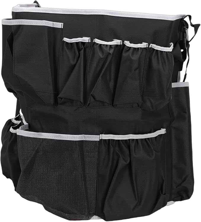 Trash Can Cleaning Tool Bag Trash Can Caddy Bag Multi Pockets Fit 32-55 Gallon Garbage Bin for Cleaning Janitorial Duty