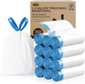 Small Trash Bags 1.6 Gallon 360 Count -1.2 Mil Drawstring Mini Garbage Bags White Plastic Trash Can Liners for Bathroom Accessories 6 Liter Bedroom Dorm Room Essentials Office