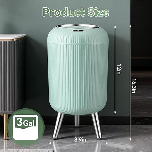 Procade Motion Sensor Trash Can with Lid3 Gallon/11L Small Bathroom Garbage canBlue Wastebasket Touchless Trashcan with Removable LegAutomatic Trash Bin for BedroomToilet Office rv Living Room