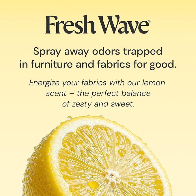Fresh Wave Lemon Scent Odor Eliminator Spray &amp Air Freshener 24 fl. oz. | Odor Absorber for Home Furniture Fabrics &amp Trash | Safer Odor Relief