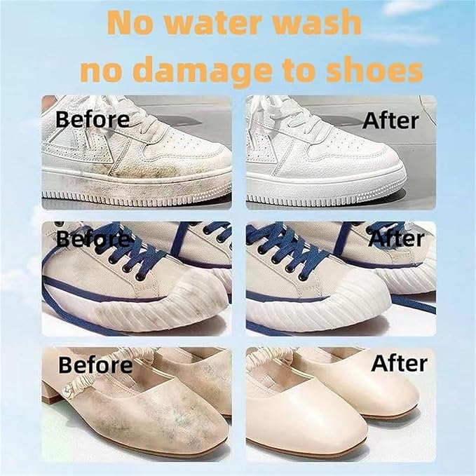 M-Bimr Small Molecule Stain Remov Multipurpose Cleaning Cream White Shoe Cleaning Cream with Sponge Just Rub It Bright No Need to Wash (3pcs)