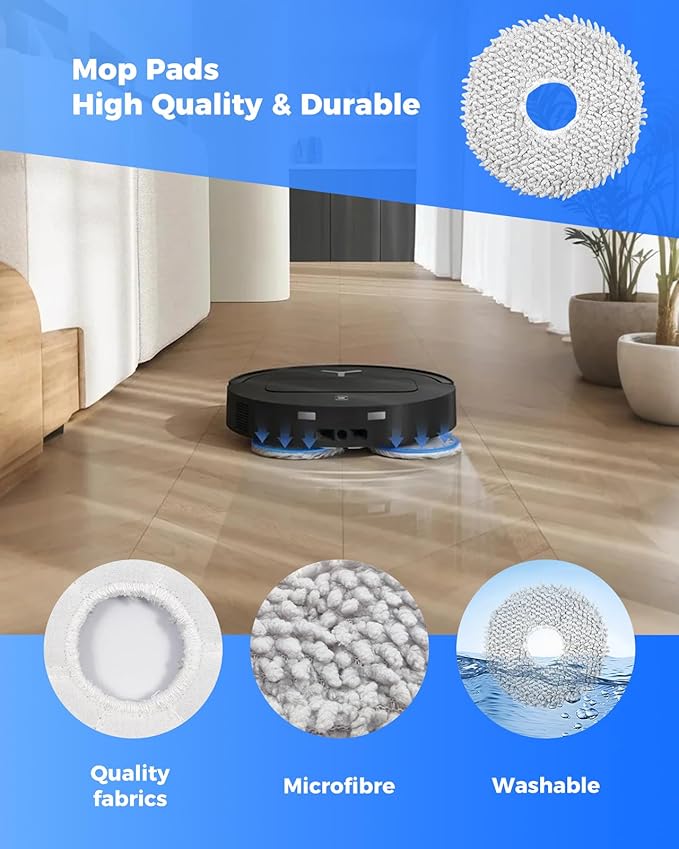 21 Pack Replacement Parts for ECOVACS DEEBOT T50 Omni/T50 PRO Omni Robot Vacuum Accessory Set 1 Main Brush 4 Side Brushes 6 Mop Pads 4 HEPA Filters 5 Dust Bags 1 Cleaning Brush