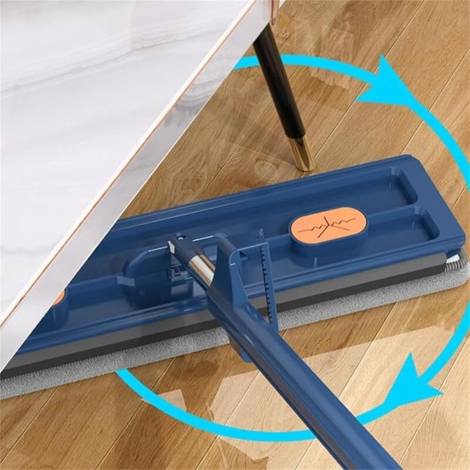 Self Wringing Magic Mop Large Flat Mop Effortless Cleaning Magic Self-Wringing Mop for Wet and Dry Use with Rag 1pc 12027(White 4rag)