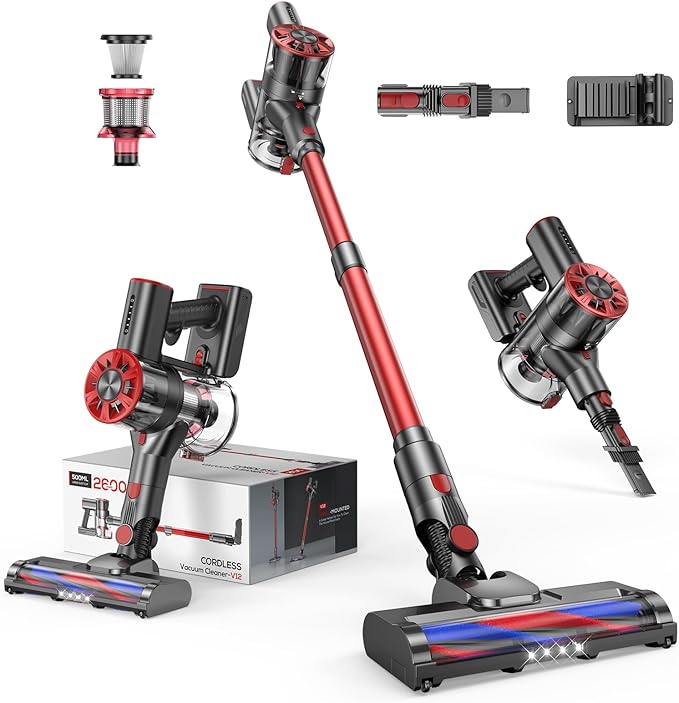 Cordless Stick Vacuum with 2 Powerful Suction and 0.5 Dust Cup