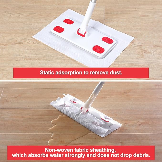 Dry Mop Refills Multi Surface Cleaning Cloths 30 Count for Hardwood Tile Vinyl Floors Dust Dirt Pet Hair Trapping Disposable Floor Cleaning Pads for Home Kitchen Office Use