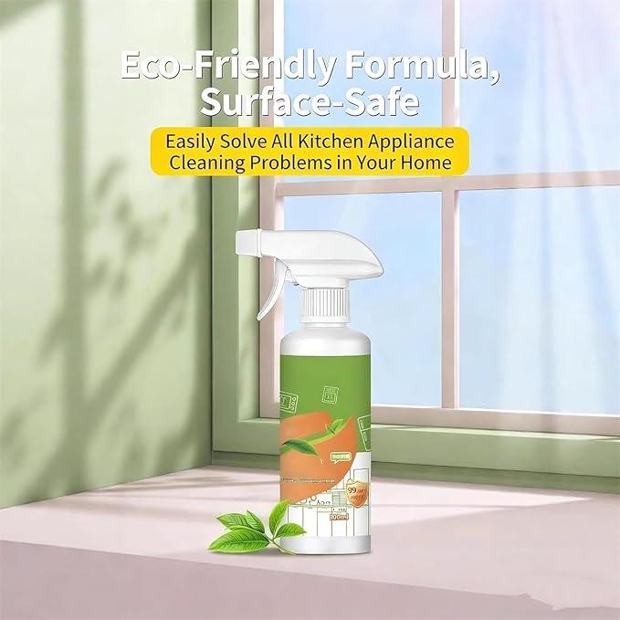 Electrolyzed Ion Kitchen Cleaner Spray Natural Enzyme Multi-purpose Household and Kitchen Cleaning Spray for Hold Stove Range Hood (300ML-2PCS)