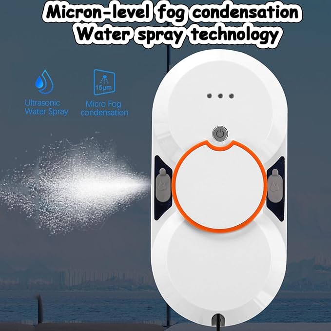 Automatic Window Cleaning Robot with Dual Water Spray Smart Window Cleaner for Highrise Interior/Exterior Effortless Glass Cleaning Solution