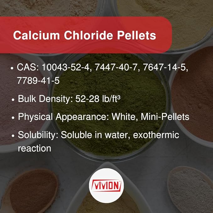 Calcium Chloride Pellets - 5 kg (11 lb) - Food Grade Anhydrous 94-97%