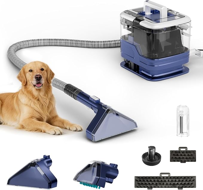 Upholstery Cleaner Machine Portable Carpet &amp 35Kpa Upholstery Spot Cleaner Machine Deep Stain Cleaning for Carpet Pets Stairs Car Seat Couch with Dual Size BrushHeadpueple (blue)