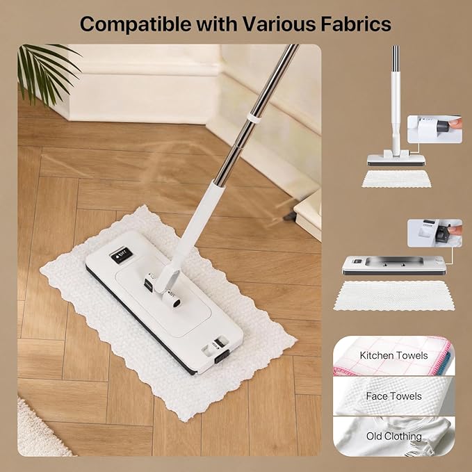 Large Lazy Mop 2-in-1 Convertible Mini Mop Universal Scrubbing Cloths All-Purpose Cleaning Tool for Tile Hardwood Marble Floors Walls &amp Ceilings