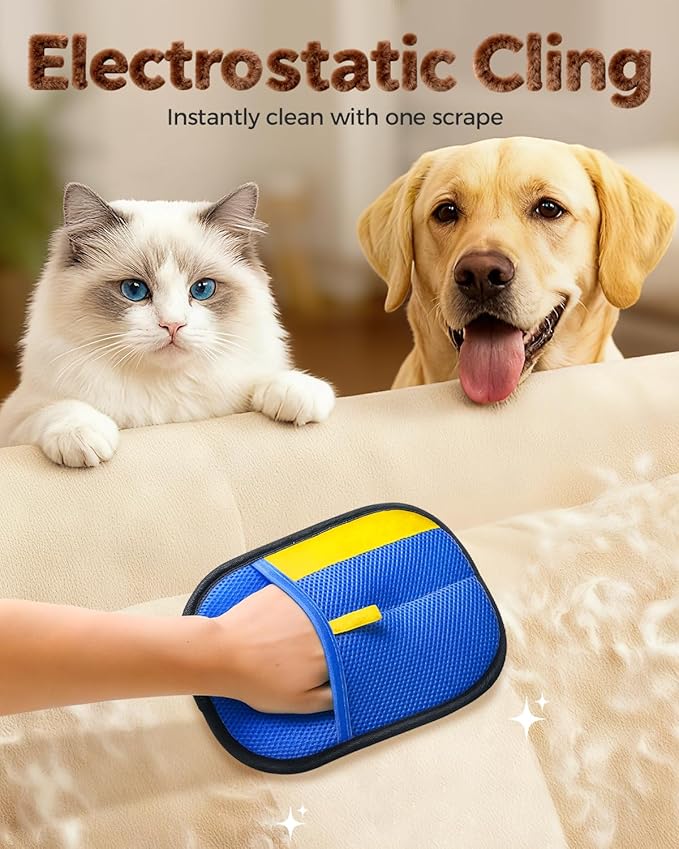 Pet Hair Removal Glove Upgraded Thickened Pet Hair Remover Glove for Cats &amp Dogs Reusable Powerful Cat Grooming Gloves Pet Hair Remover Tool for Clothing Couch Furniture Car Seats