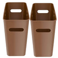 iTouchless SlimGiant 4.2 Gallon Narrow Space Slim Trash Can and File Folder Organizer Storage with Handles 2-Packs 2 Toffee Brown 2 Pack