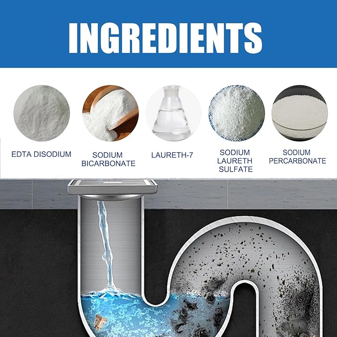 Drain Cleaner &amp Deodorizer - Professional Grade Pipe Unclogging Solution for Kitchen Sinks Bathroom Drains(1PCS)