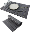 Large Stone Drying Mat for Kitchen Counter Diatomaceous Earth Collapsible 24”（L）*16”（W）Super Heat Resistant Mats Quick Absorbent Dish Drying Rack（Dark Gray）