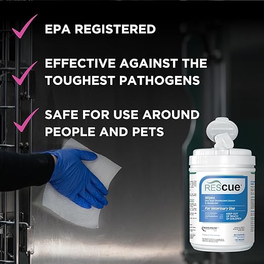 REScue Canister Wipes 12 Pack &amp Bucket Wipes – Disinfectant Cleaner for Vet Use Designed to Clean Kennels Litter Boxes &amp More