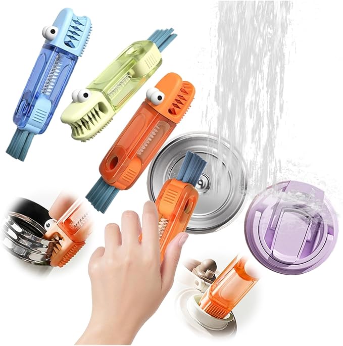 3 Packs 3 in 1 Cup Lid Cleaning Brush U-Shaped Rim Brush &amp Straw Cleaner Multifunctional Tiny Detail Brush for Bottle/Cup Kitchen Household Cleaning Tool