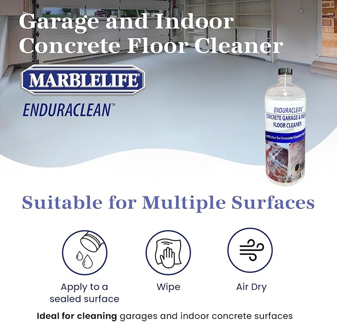 Marblelife EnduraCLEAN Garage and Indoor Concrete Floor Cleaner Effective Basement &amp Garage Floor Cleaner Effective Concrete Cleaner Ready-To-Use Cement Cleaner &amp Degreaser 32 oz
