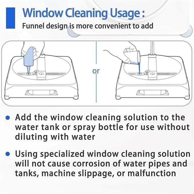 Window Cleaning Solution Compatible With ECOVACS Winbot W1/W1S/W1 Pro/W1s Pro/W2 Pro/W2s Pro/w960 W2 Omni(2 packs)