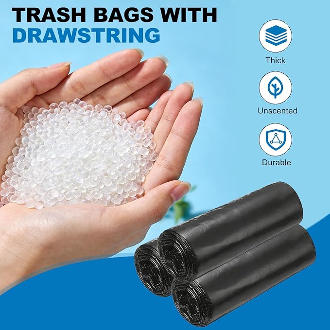 uxcell 160 Count Trash Bags with Drawstring 5.2 Gallon Garbage Bags Unscented Bathroom Trash Can Bin Liners Tear-Free Design for Home Office Kitchen Living Room Bedroom Car Pink