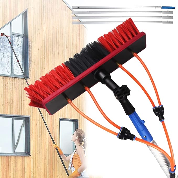 water fed pole kit window cleaning brush outdoor Water Fed Pole Kit Water Fed Cleaning System Aluminum Outdoor Window Cleaner With Hose Cleaning And Washing Tool For Solar Panel