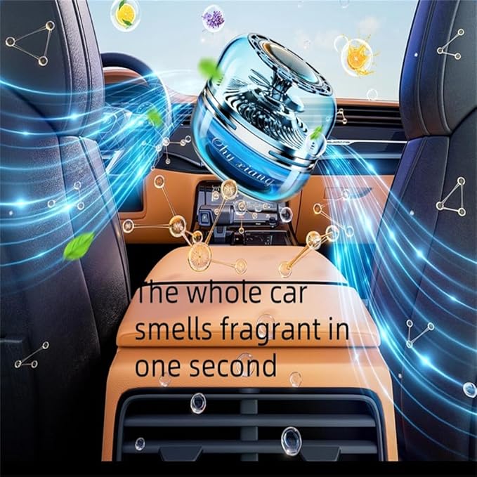 1 Air Freshener Solar Car Perfume Seat Light Energy Sensing Rotating Perfume Essential Oil Perfume Car accessories Bring You Comfortable Driving Usually Lasting About 3 months (Black Gardenia)