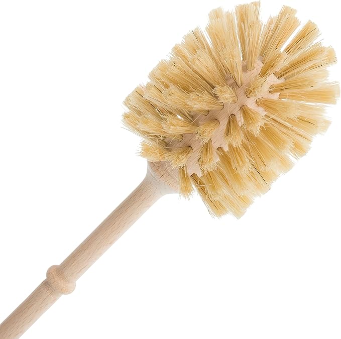 Redecker Union Fiber Toilet Brush with Untreated Beechwood Handle 14-1/2 Inches Made in Germany