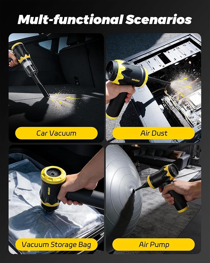 Mr.ego Handheld Car Vacuum Portable Cordless 20000Pa High Power Suction Mini Vacuum Cleaner 4-in-1 Portable Vacuum for Car Home Office &amp Desk Cleaning