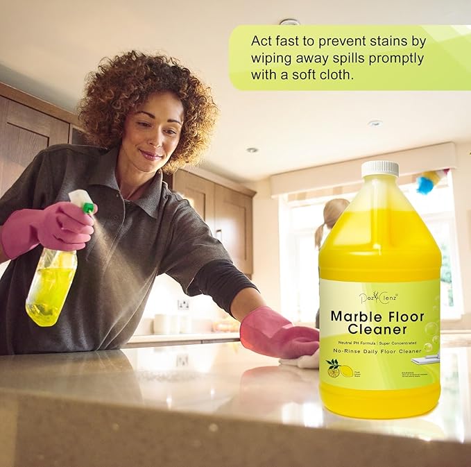 Marble &amp Stone Floor Cleaner | Concentrated Daily Formula (1 Gallon) | pH Neutral Streak-Free | Safe for Marble Travertine Limestone Granite Terrazzo &amp More | Cleans &amp Refreshes.