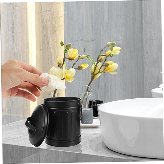 NUOBESTY Office Trash Bin Creative Garbage Can Lid for Bedroom Home Rubbish Can Pencil Cup Wastebasket