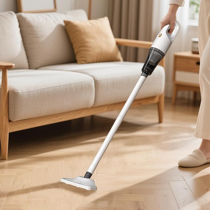 Vacuum Cleaner Cordless Stick 2-in-1 Handheld and Floor Mop Powerful Suction Multiple Attachments Type-C Charging for Home Car Office Dorm