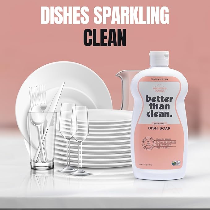 Family Bundle Pack - Plant-Based Fragrance Free Cleaning Products - With Dish Soap Granite &amp Marble Bath and Shower and All Purpose Cleaner - Includes 4 8oz Concentrates