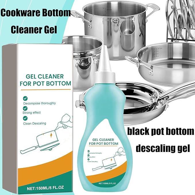 Cookware Bottom Gel Cleaner Gel Cleaner for Pot Bottom Pot Base Black Scale Cleaning Gels Cleaning Gels for Black Pots Base Stainless Steel Cookware Cleaners (2pcs)