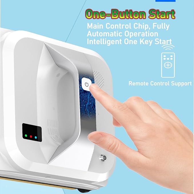 Smart Window Cleaning RobotHousehold Automatic Glass Cleaner RoboticStrong Suction| Intelligent Planningfor Outdoor/Indoor Windows Table Tile Ceiling