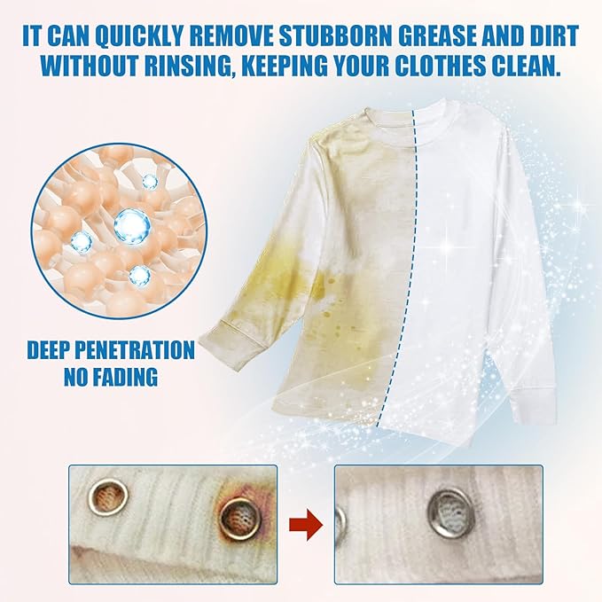 Clothing Emulsifier 300ML Non Ionic Emulsifier Stain RemoverPowerful Laundry Stain Remover Spray Clothes Oil Cleaning Remover For Grease Oil Food On Clothes And Shoes (2PCS)