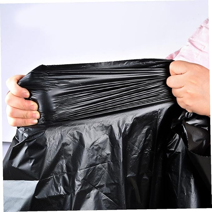 VILLCASE 50pcs Heavy Duty Contractor Trash Bags 80x100cm Large Black Garbage Liners for 100l Kitchen Outdoor Garden Commercial and Sanitary Use