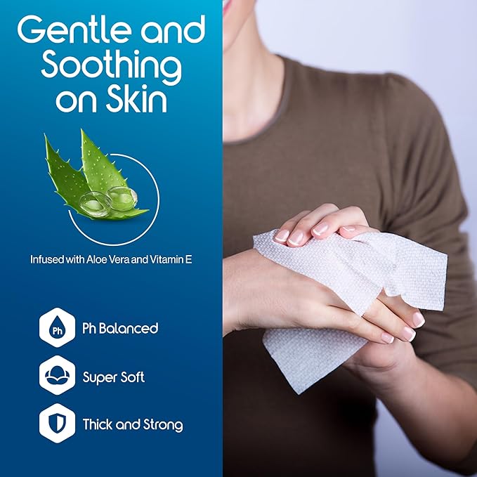 Inspire Adult Wet Wipes Wash Cloths Incontinence &amp Cleansing for Elderly Extra Large 8x12 (300 count)