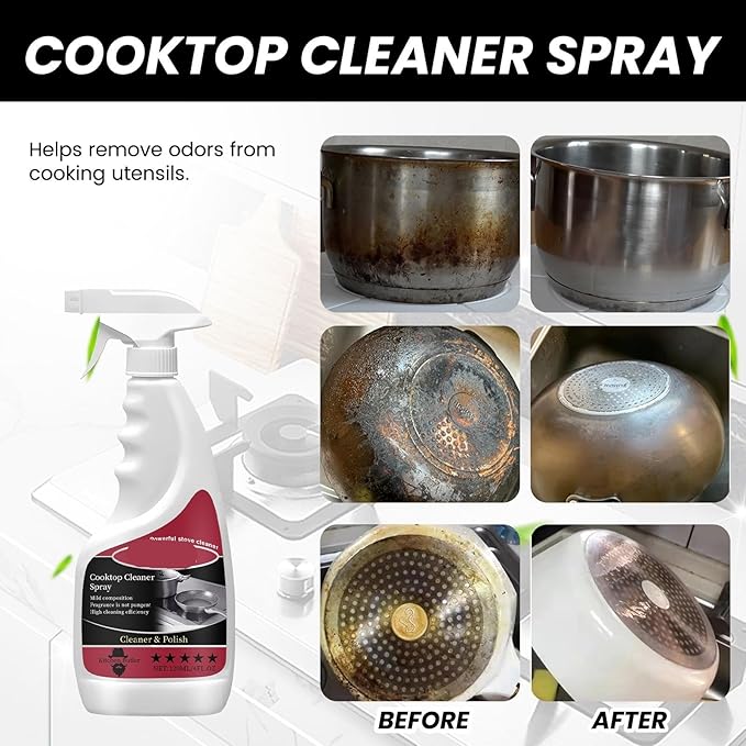 Cookware Foam Cleaner - Heavy-Duty Degreaser For Kitchen Stoves Utensils Removes Black Scum &amp Grease(3PCS)