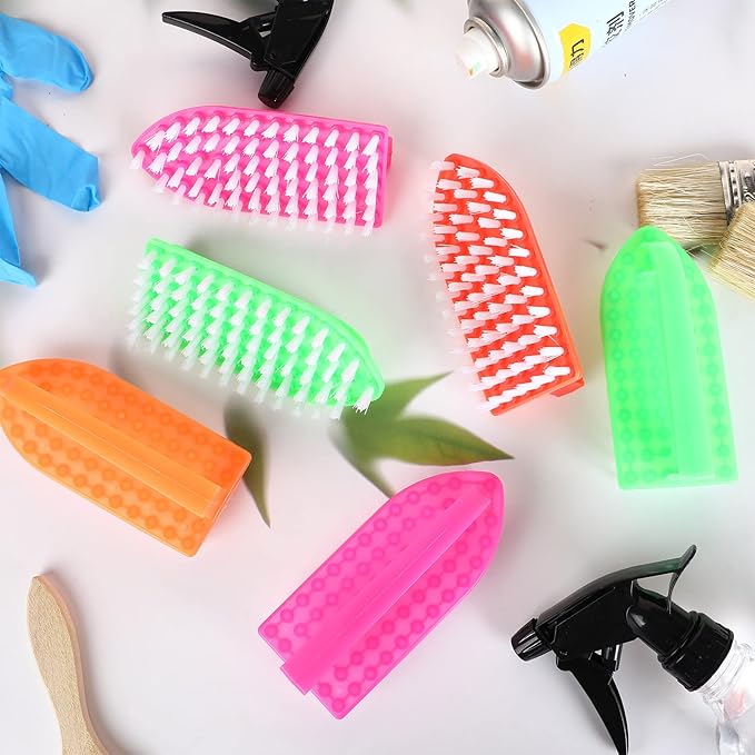 Eaasty 48 Pack Cleaning Brush Scrub Brush with Comfortable Grip Stiff Bristles Dish Scrub Brush Kitchen Scrub Brush Household Carpet Brush for Bathroom Shower Sink Floor Bathtub Tile 4 Colors