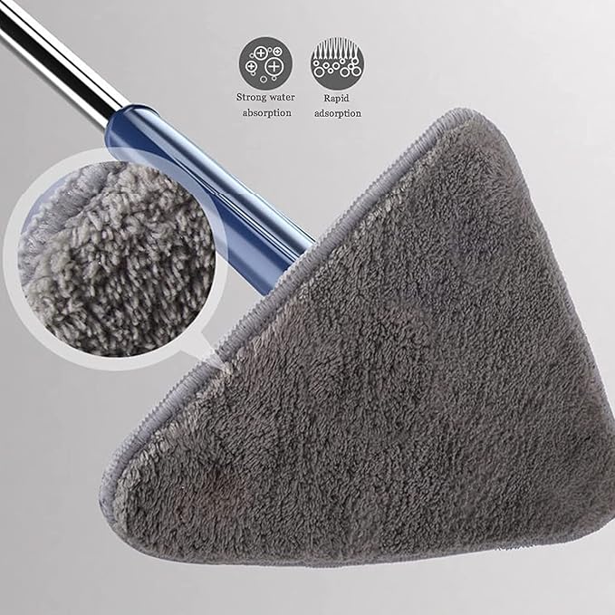 360 Degree Rotating Triangle Cleaning Mop Rotating Adjustable Cleaning Mop 2 Reusable Washable Pads 12027(N)