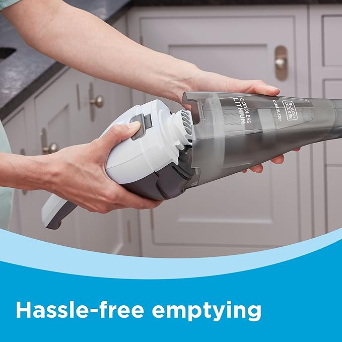 BLACK+DECKER dustbuster Cordless Handheld Vacuum Portable Car Vacuum Cordless Rechargeable Wall Mount Strong Suction QuickClean (HNVC215B10)