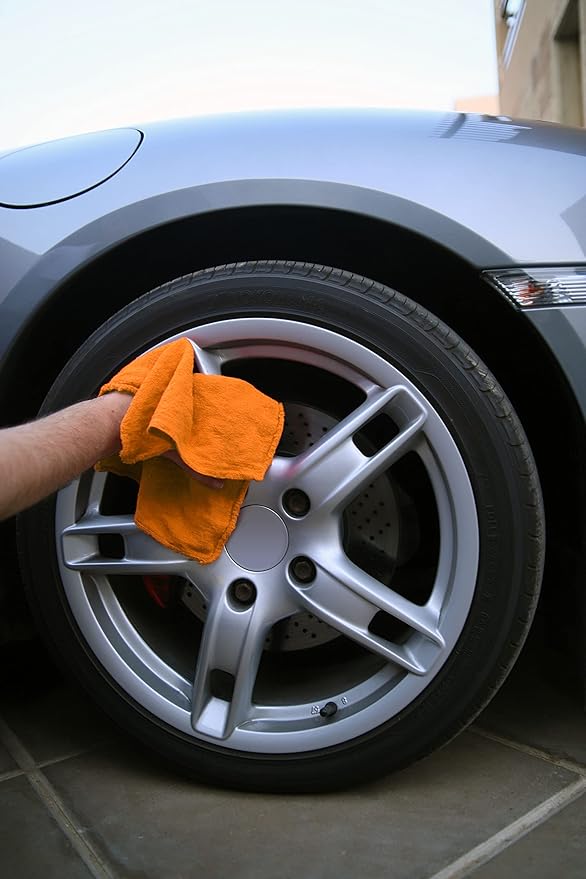 Avalon Towels Cotton Shop Rags – (Pack of 50) Size 12x14 Inches Cleaning Rags – Absorbent Shop Towels and Multipurpose Cleaning Towels for Automobiles Industries Garage and Homes (Orange)
