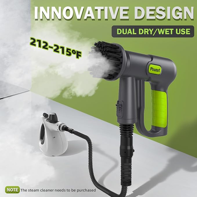 10-in-1 Electric Spin Scrubber Grill Brush with 2X Higher Cleaning Efficiency Electric Spin Scrubber for Cleaning with Steam Function(Steam Cleaner Not Included)