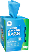GLIMGLINT Shop Towel 100 Pack Blue Microfiber Cleaning Cloth Lint-Free Ultra Absorbent Reusable Paper Towels for Home Kitchen Car Garage or Shop Cleaning Rags 11 x 9