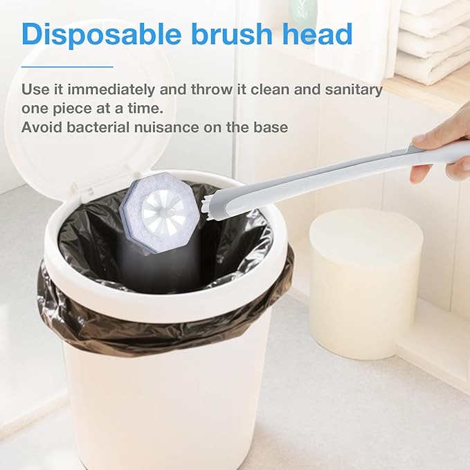 50 Count Toilet Brush RefillsToilet Refill PadsDisposable Toilet Brush Heads Compatible with Most Toilet Wand Refills for Home and Bathroom Cleaning