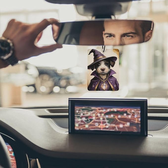 5PCS Car Air Freshener Hanging Personalized Double Sided Wizard Pup Car Fresheners Long Lasting New Cars Scents Cute Automotive Freshies for Closets Drawers (tea)