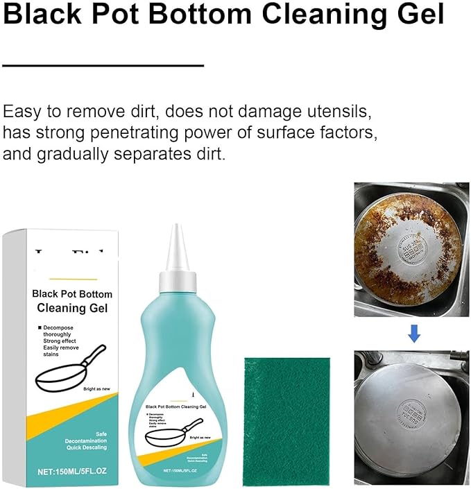 Pot Bottom Cleaner Kitchen Grease &amp Rust Remover Safe For Cookware Easy Stain Removal With Long-Lasting Shine(2PCS)