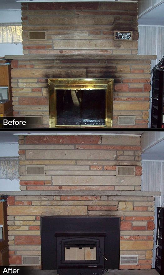 300467 Paint N Peel Fireplace Cleaner – Removes Smoke &amp Soot Stains from Brick Tile &amp Stone Surfaces Around Fireplace Fronts &amp Hearths – Water-Based &amp Easy Peel-Off 1/2 Gallon