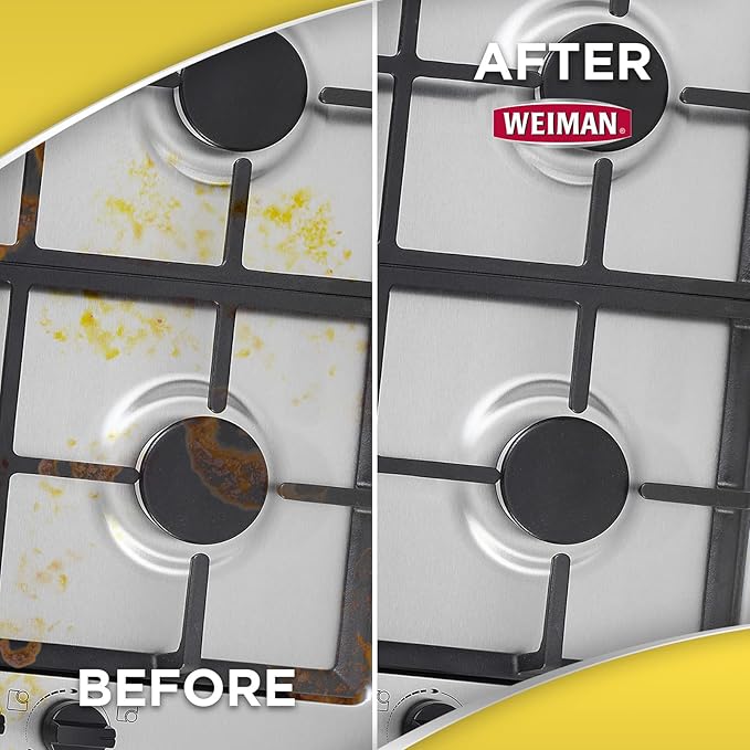 Weiman Heavy Duty Stove and Oven Cleaner and Degreaser for Glass Ceramic Cooktops BBQ grill grates - 2 Pack 24 Oz w/MicroFiber Towel